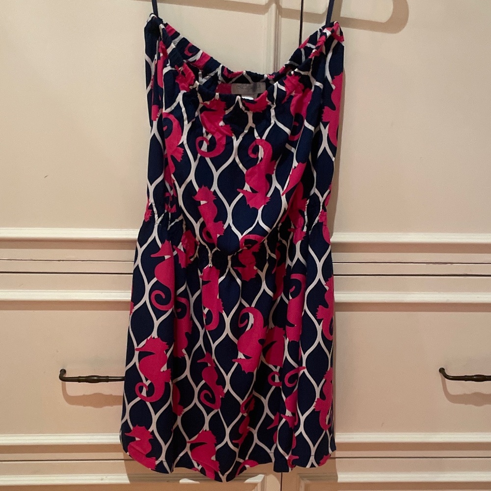 Escapada strapless dress size small in beach seahorse print